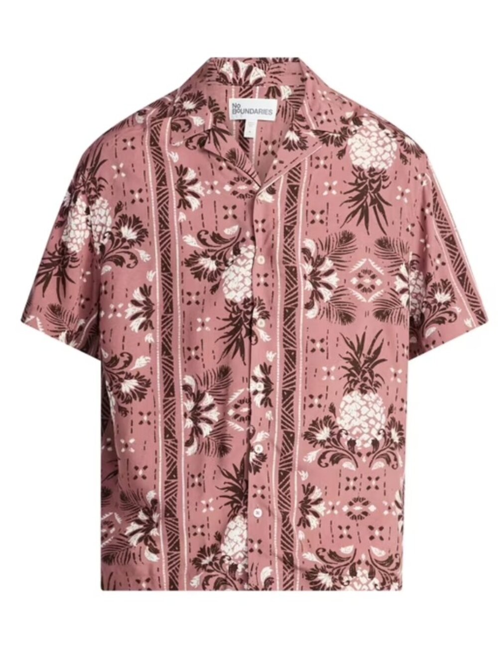 No Boundaries Rayon Shirt with Short Sleeves, Men's